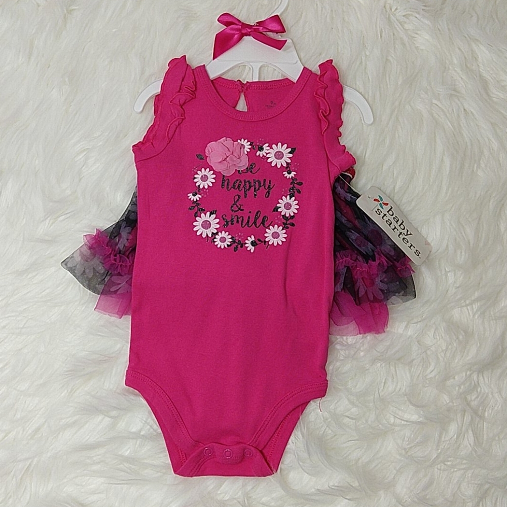 Baby Starter Pink Tutu Outfit Three-Piece Set